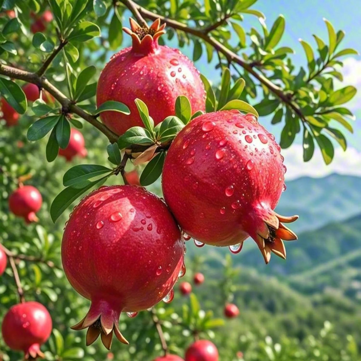 Organic Pomegranate Seeds for Planting Outdoor, 50pcs Organic Pomegranates Fruits Tree Seeds Non-GMO Heirloom Sweet Edible Fruit Plants, Sweet Juicy Fruits Plants in Your Home Garden