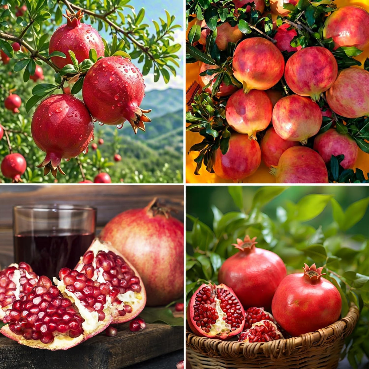Organic Pomegranate Seeds for Planting Outdoor, 50pcs Organic Pomegranates Fruits Tree Seeds Non-GMO Heirloom Sweet Edible Fruit Plants, Sweet Juicy Fruits Plants in Your Home Garden