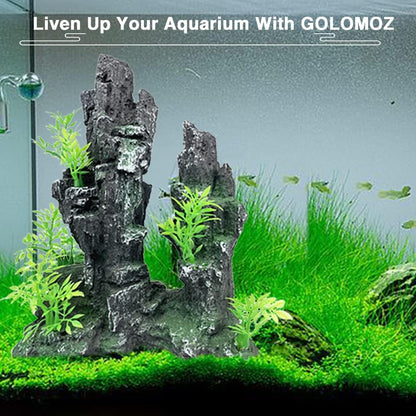 Aquarium Mountain View Stone Ornament Tree Rock Cave Aquarium Decorations Large and Tall Extra Large Aquarium Decorations for Fish Tank Decorations for Fish Tank - 14 Inches High