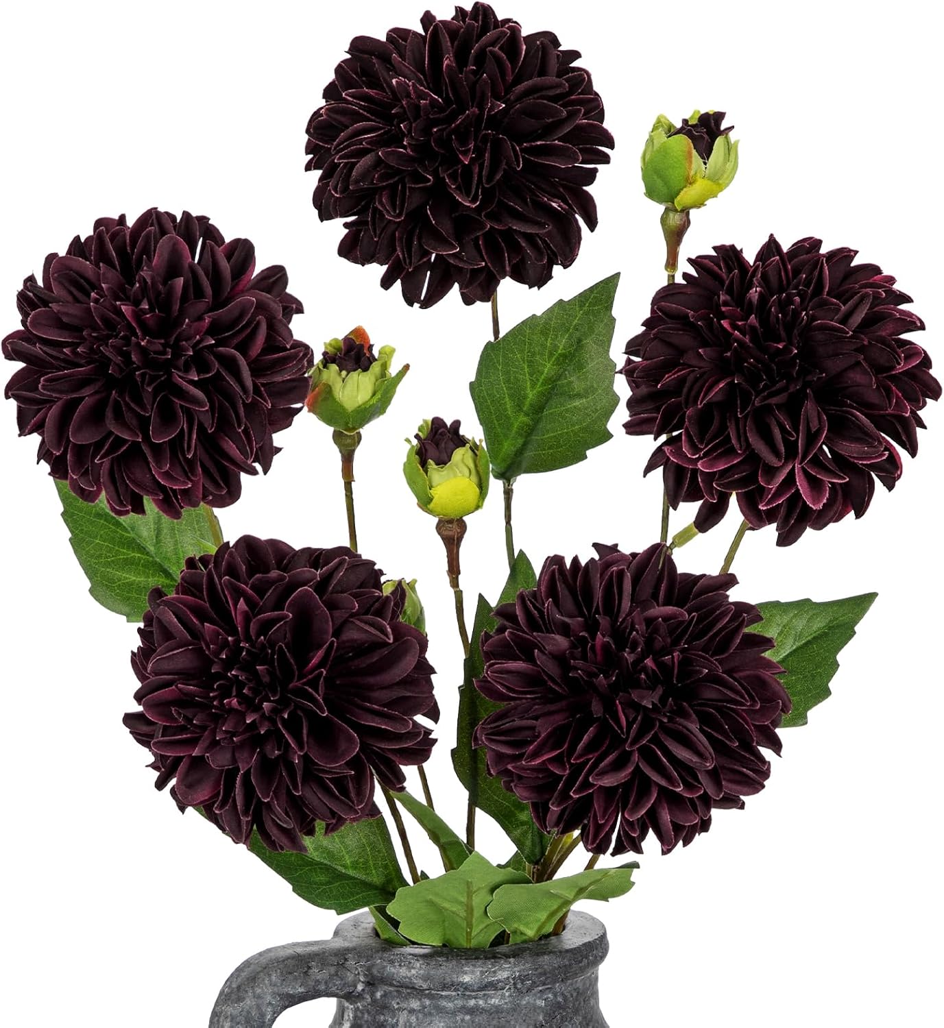 Purple-Pink Dahlia Artificial Flowers 5Pcs Fake Dahlia Flowers for Decoration Silk Flower with Long Stem 17" Floral Arrangements Bouquets Indoors Outdoors Faux Dahlias Centerpieces Home Decor