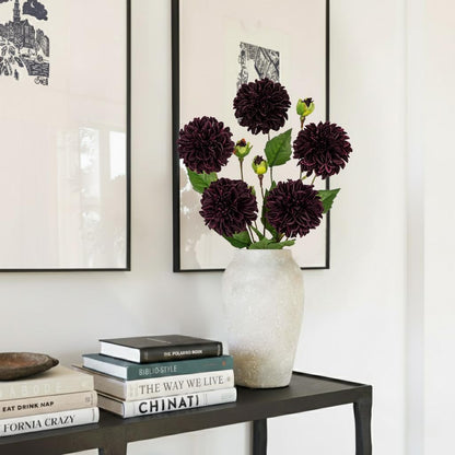 Purple-Pink Dahlia Artificial Flowers 5Pcs Fake Dahlia Flowers for Decoration Silk Flower with Long Stem 17" Floral Arrangements Bouquets Indoors Outdoors Faux Dahlias Centerpieces Home Decor