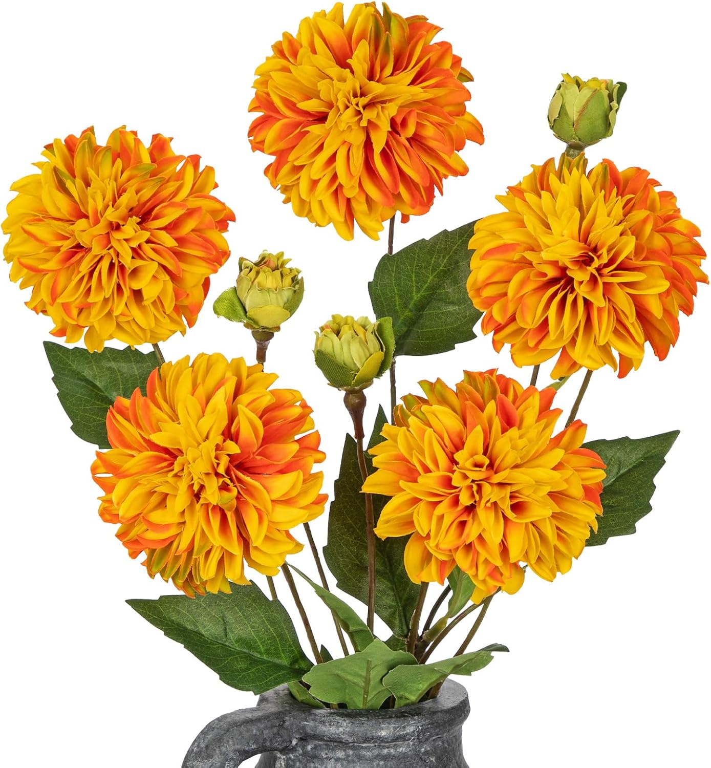 Purple-Pink Dahlia Artificial Flowers 5Pcs Fake Dahlia Flowers for Decoration Silk Flower with Long Stem 17" Floral Arrangements Bouquets Indoors Outdoors Faux Dahlias Centerpieces Home Decor