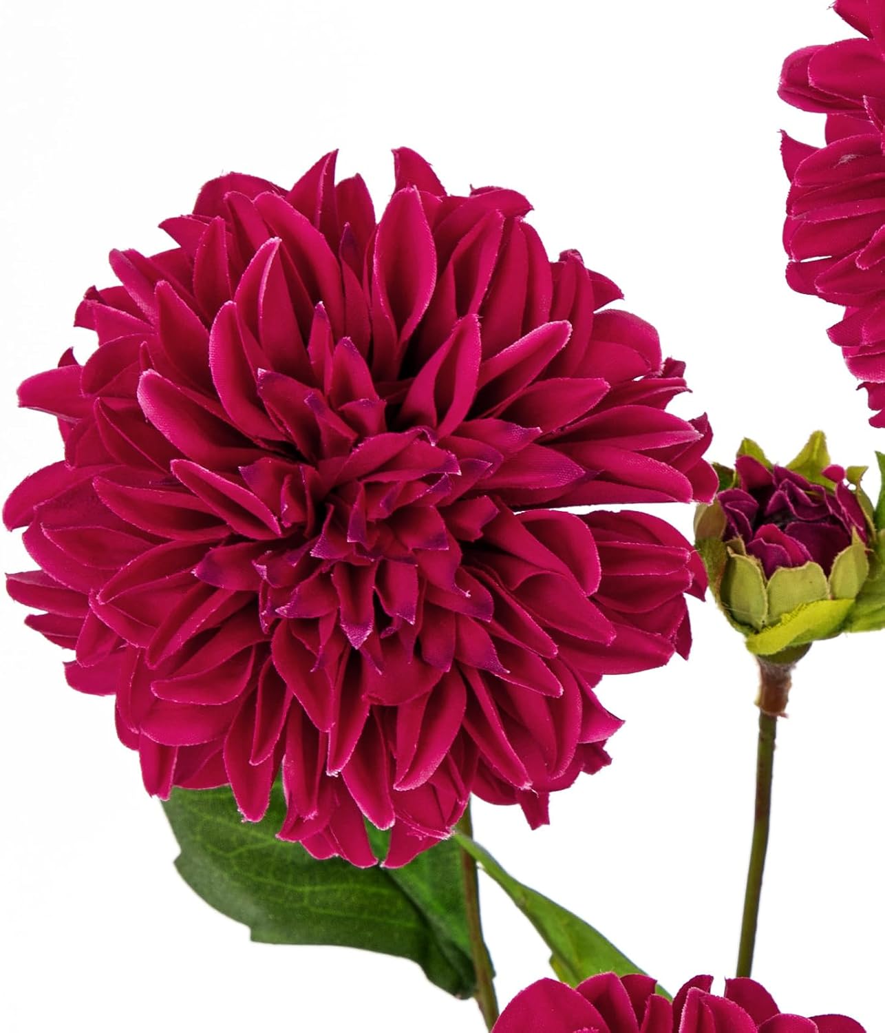 Purple-Pink Dahlia Artificial Flowers 5Pcs Fake Dahlia Flowers for Decoration Silk Flower with Long Stem 17" Floral Arrangements Bouquets Indoors Outdoors Faux Dahlias Centerpieces Home Decor