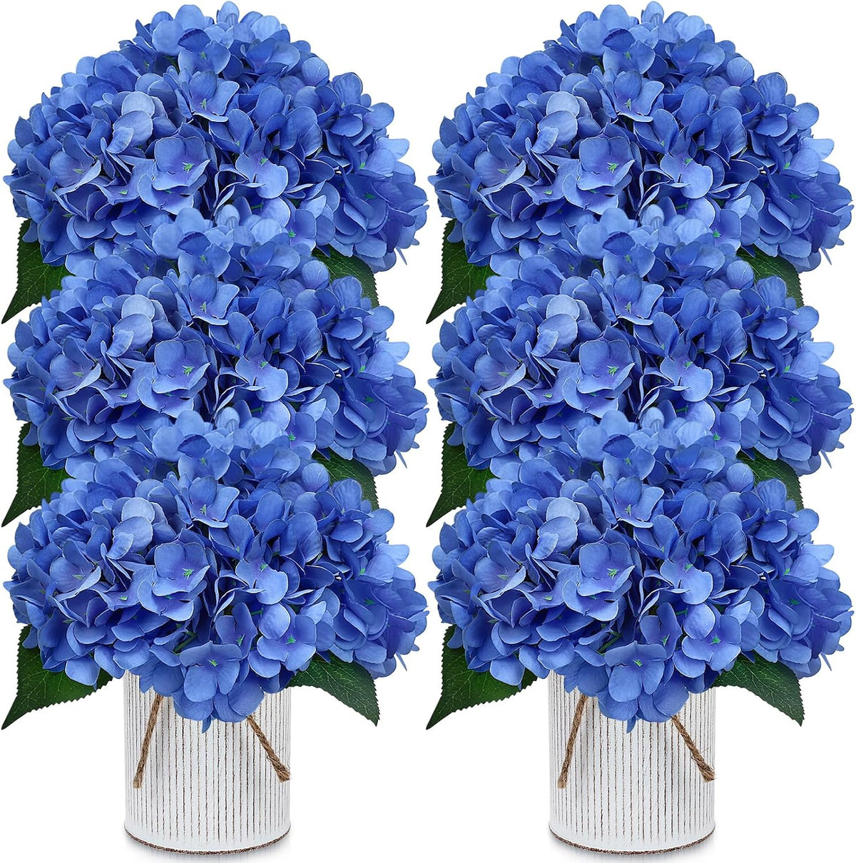 Set of 6 Artificial Flower Table Centerpieces (Blue, 6 X Flower Table Centerpieces)