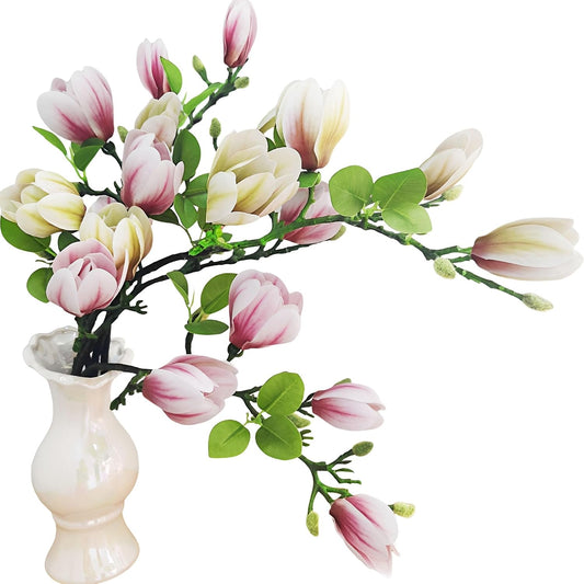 Elegant Artificial Magnolia Flower Stems Branches