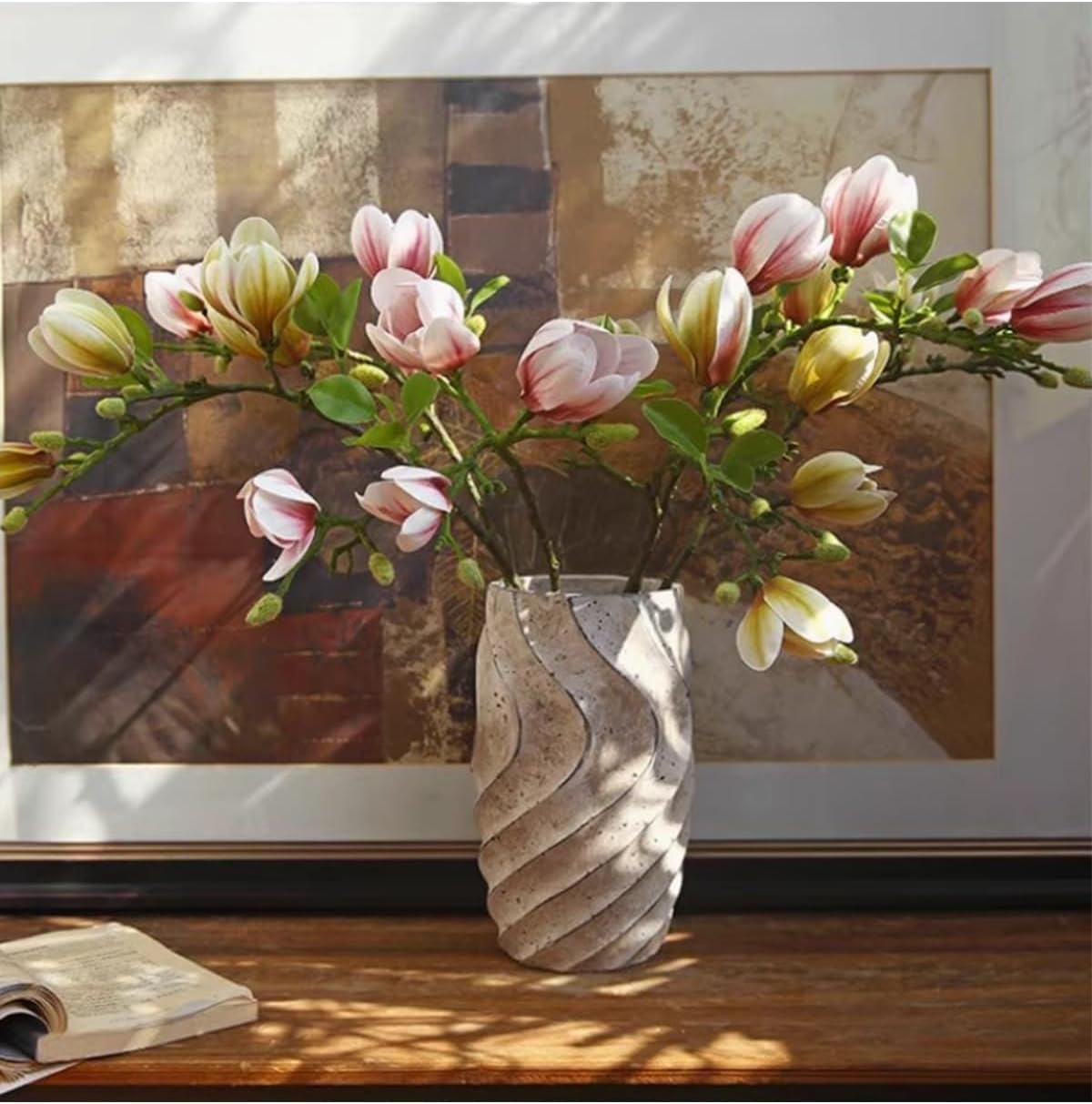 Elegant Artificial Magnolia Flower Stems Branches