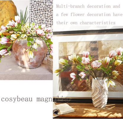 Elegant Artificial Magnolia Flower Stems Branches