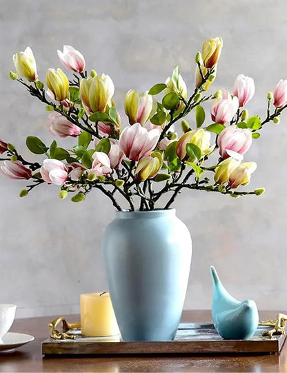 Elegant Artificial Magnolia Flower Stems Branches