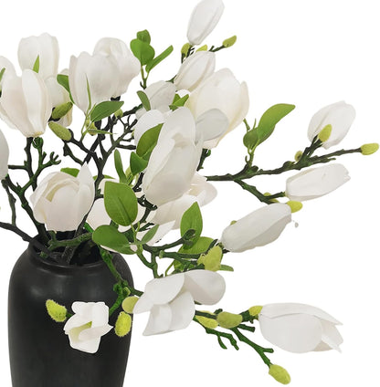 Elegant Artificial Magnolia Flower Stems Branches