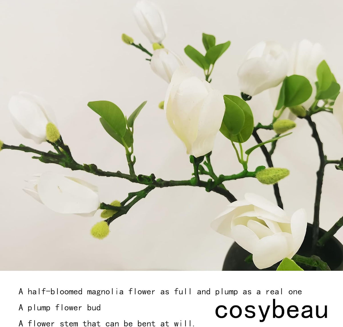 Elegant Artificial Magnolia Flower Stems Branches