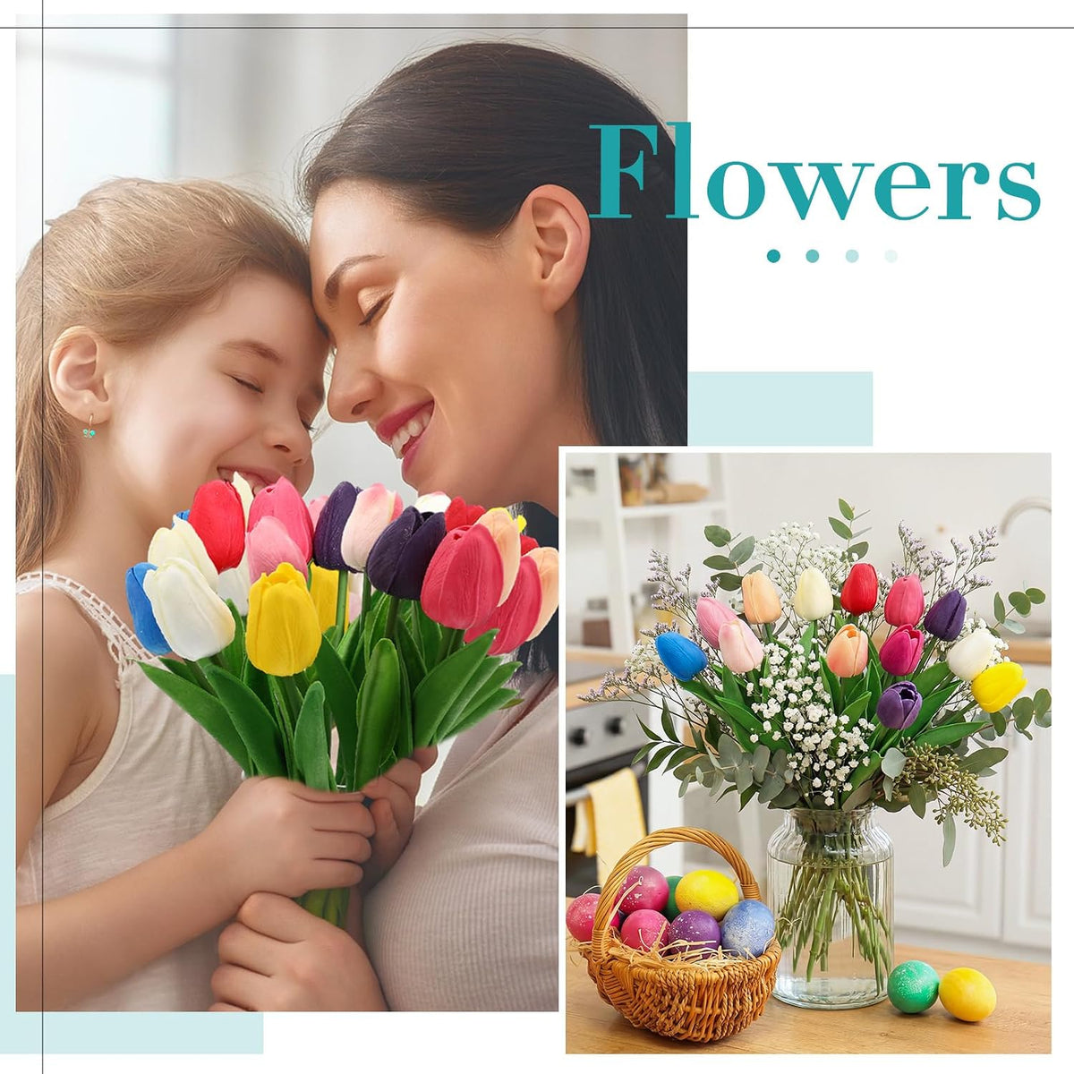 200 Pcs Artificial Tulips Bulk PU Faux Tulips with Stem,White
