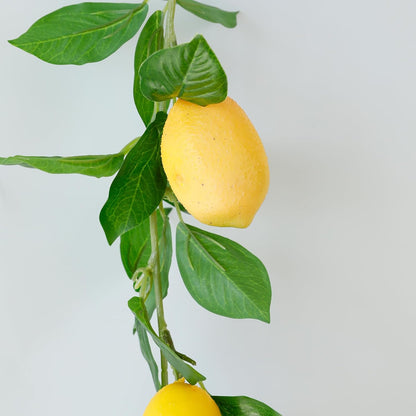 3 Strands Lemon Artificial Vines, 71" Lemon Silk Vine Garland with Green Leaves, Fake Hanging Plants Greenery Decor for Home, Bedroom, Wall, Party, Wedding Decoration