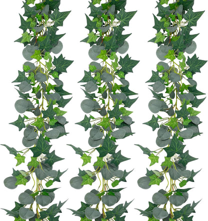 3 Strands Lemon Artificial Vines, 71" Lemon Silk Vine Garland with Green Leaves, Fake Hanging Plants Greenery Decor for Home, Bedroom, Wall, Party, Wedding Decoration