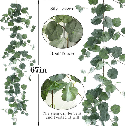 3 Strands Lemon Artificial Vines, 71" Lemon Silk Vine Garland with Green Leaves, Fake Hanging Plants Greenery Decor for Home, Bedroom, Wall, Party, Wedding Decoration