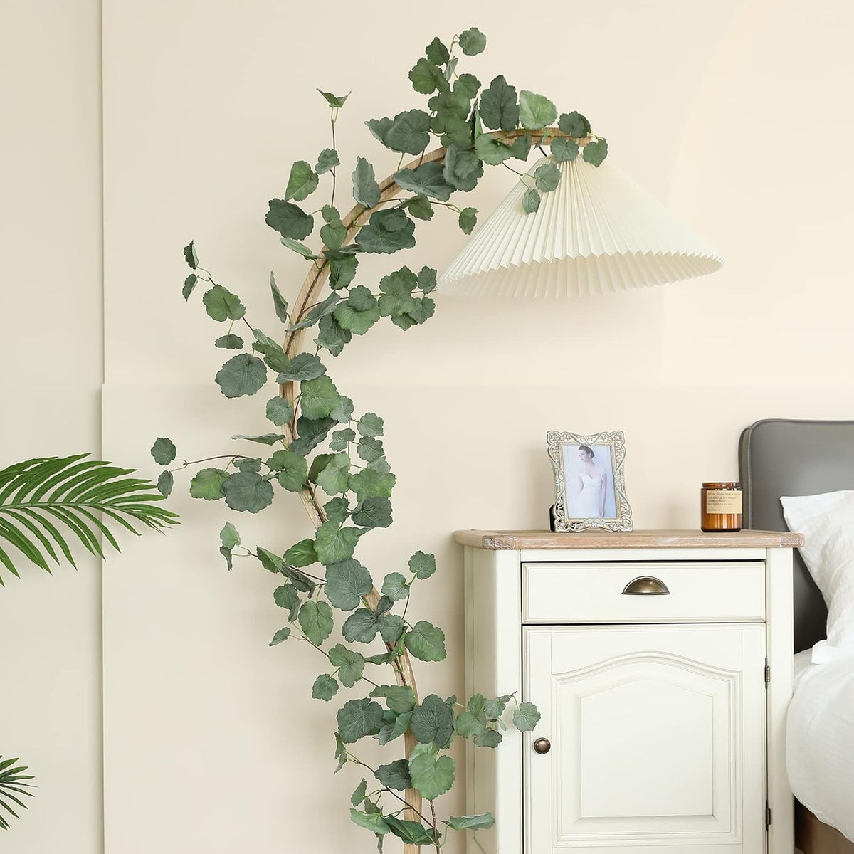 3 Strands Lemon Artificial Vines, 71" Lemon Silk Vine Garland with Green Leaves, Fake Hanging Plants Greenery Decor for Home, Bedroom, Wall, Party, Wedding Decoration