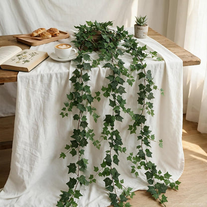 3 Strands Lemon Artificial Vines, 71" Lemon Silk Vine Garland with Green Leaves, Fake Hanging Plants Greenery Decor for Home, Bedroom, Wall, Party, Wedding Decoration