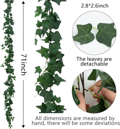 3 Strands Lemon Artificial Vines, 71" Lemon Silk Vine Garland with Green Leaves, Fake Hanging Plants Greenery Decor for Home, Bedroom, Wall, Party, Wedding Decoration