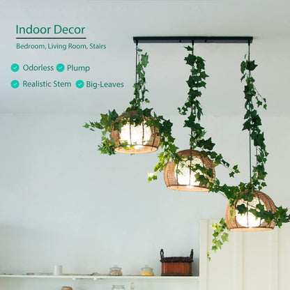 3 Strands Lemon Artificial Vines, 71" Lemon Silk Vine Garland with Green Leaves, Fake Hanging Plants Greenery Decor for Home, Bedroom, Wall, Party, Wedding Decoration