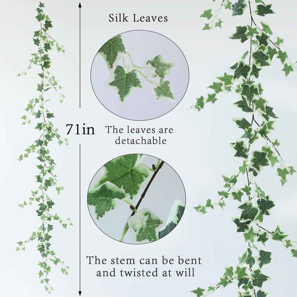 3 Strands Lemon Artificial Vines, 71" Lemon Silk Vine Garland with Green Leaves, Fake Hanging Plants Greenery Decor for Home, Bedroom, Wall, Party, Wedding Decoration