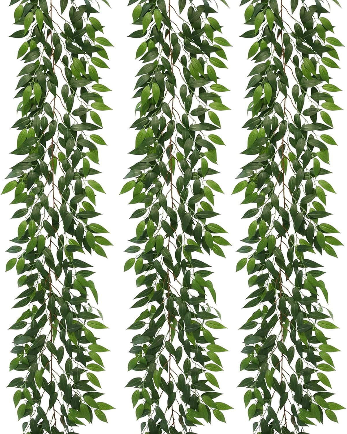 3 Strands Lemon Artificial Vines, 71" Lemon Silk Vine Garland with Green Leaves, Fake Hanging Plants Greenery Decor for Home, Bedroom, Wall, Party, Wedding Decoration