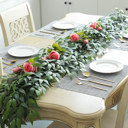 3 Strands Lemon Artificial Vines, 71" Lemon Silk Vine Garland with Green Leaves, Fake Hanging Plants Greenery Decor for Home, Bedroom, Wall, Party, Wedding Decoration
