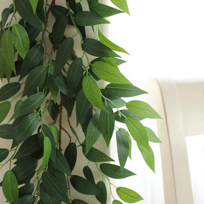 3 Strands Lemon Artificial Vines, 71" Lemon Silk Vine Garland with Green Leaves, Fake Hanging Plants Greenery Decor for Home, Bedroom, Wall, Party, Wedding Decoration