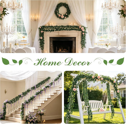 3 Strands Lemon Artificial Vines, 71" Lemon Silk Vine Garland with Green Leaves, Fake Hanging Plants Greenery Decor for Home, Bedroom, Wall, Party, Wedding Decoration