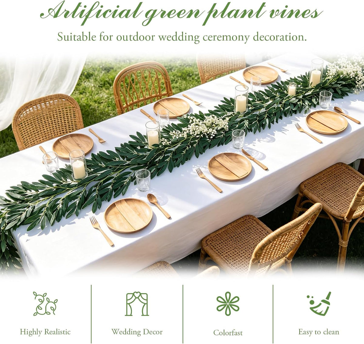 3 Strands Lemon Artificial Vines, 71" Lemon Silk Vine Garland with Green Leaves, Fake Hanging Plants Greenery Decor for Home, Bedroom, Wall, Party, Wedding Decoration