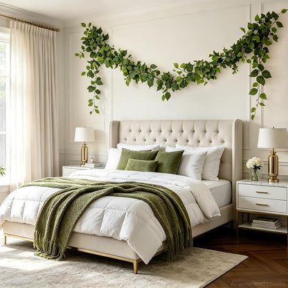 3 Strands Lemon Artificial Vines, 71" Lemon Silk Vine Garland with Green Leaves, Fake Hanging Plants Greenery Decor for Home, Bedroom, Wall, Party, Wedding Decoration