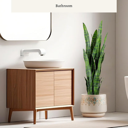 3ft Artificial Snake Plant - Lifelike Leaves, Faux Silk Sansevieria