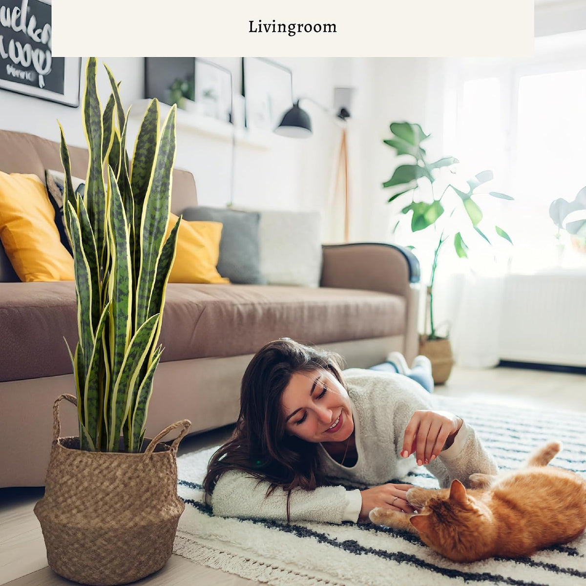 3ft Artificial Snake Plant - Lifelike Leaves, Faux Silk Sansevieria