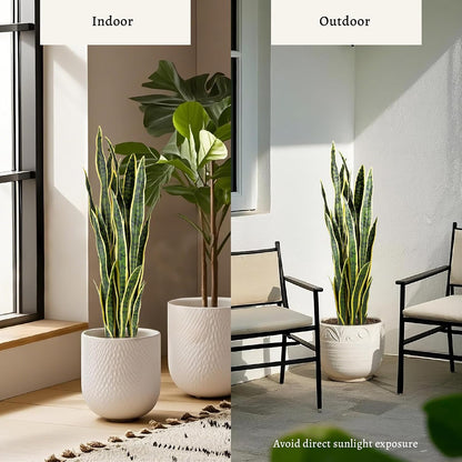 3ft Artificial Snake Plant - Lifelike Leaves, Faux Silk Sansevieria