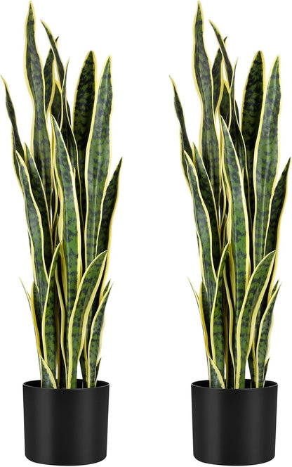 3ft Artificial Snake Plant - Lifelike Leaves, Faux Silk Sansevieria