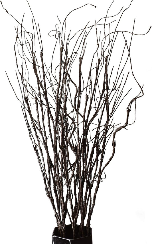 10PCS Lifelike Curly Willow Branches Decorative Dried Artificial Twigs, 30.7 Inches Fake Bendable Sticks Vintage Vines/Stems DIY Greenery Plants Craft Vases Home Garden Hotel Farmhouse Decor