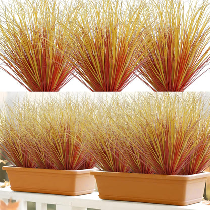 32PCS Artificial Fall Plants Red-Yellow Gradient Autumn Wheat Grass Outdoor