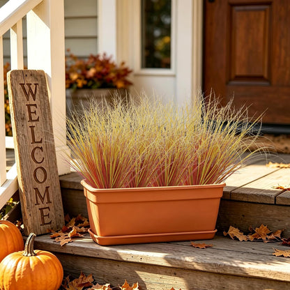 32PCS Artificial Fall Plants Red-Yellow Gradient Autumn Wheat Grass Outdoor