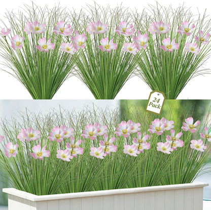 32PCS Artificial Fall Plants Red-Yellow Gradient Autumn Wheat Grass Outdoor