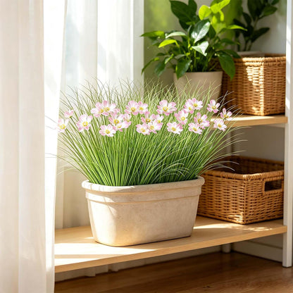32PCS Artificial Fall Plants Red-Yellow Gradient Autumn Wheat Grass Outdoor
