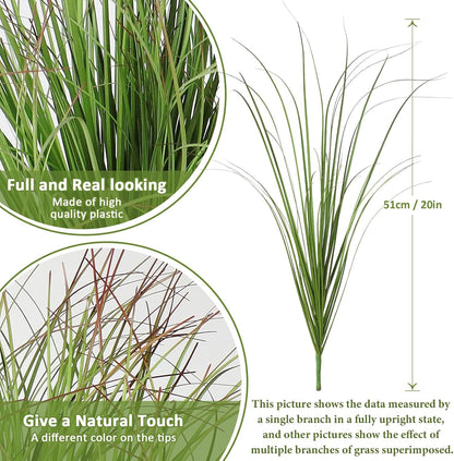 32PCS Artificial Fall Plants Red-Yellow Gradient Autumn Wheat Grass Outdoor