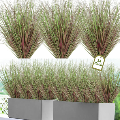 32PCS Artificial Fall Plants Red-Yellow Gradient Autumn Wheat Grass Outdoor