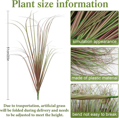 32PCS Artificial Fall Plants Red-Yellow Gradient Autumn Wheat Grass Outdoor