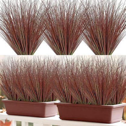 32PCS Artificial Fall Plants Red-Yellow Gradient Autumn Wheat Grass Outdoor