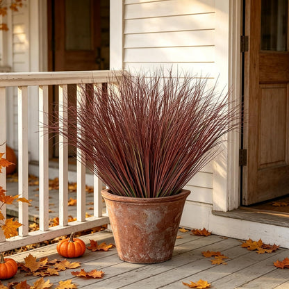 32PCS Artificial Fall Plants Red-Yellow Gradient Autumn Wheat Grass Outdoor