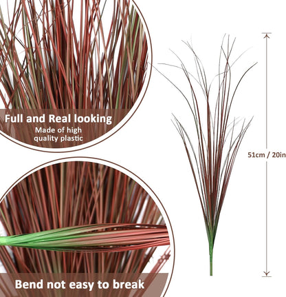 32PCS Artificial Fall Plants Red-Yellow Gradient Autumn Wheat Grass Outdoor