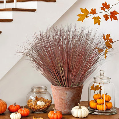 32PCS Artificial Fall Plants Red-Yellow Gradient Autumn Wheat Grass Outdoor