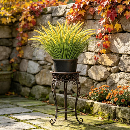 32PCS Artificial Fall Plants Red-Yellow Gradient Autumn Wheat Grass Outdoor