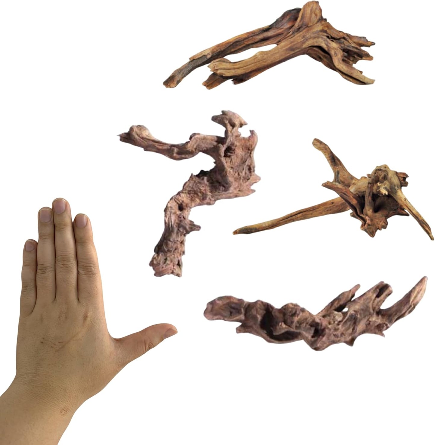 Small Natural Driftwood for Aquarium Styling Carefully Selected Natural Aquarium Decor Driftwood for Reptile Tank Reptile Tank Wood Decor (Driftwood 4-6inch 4pcs)