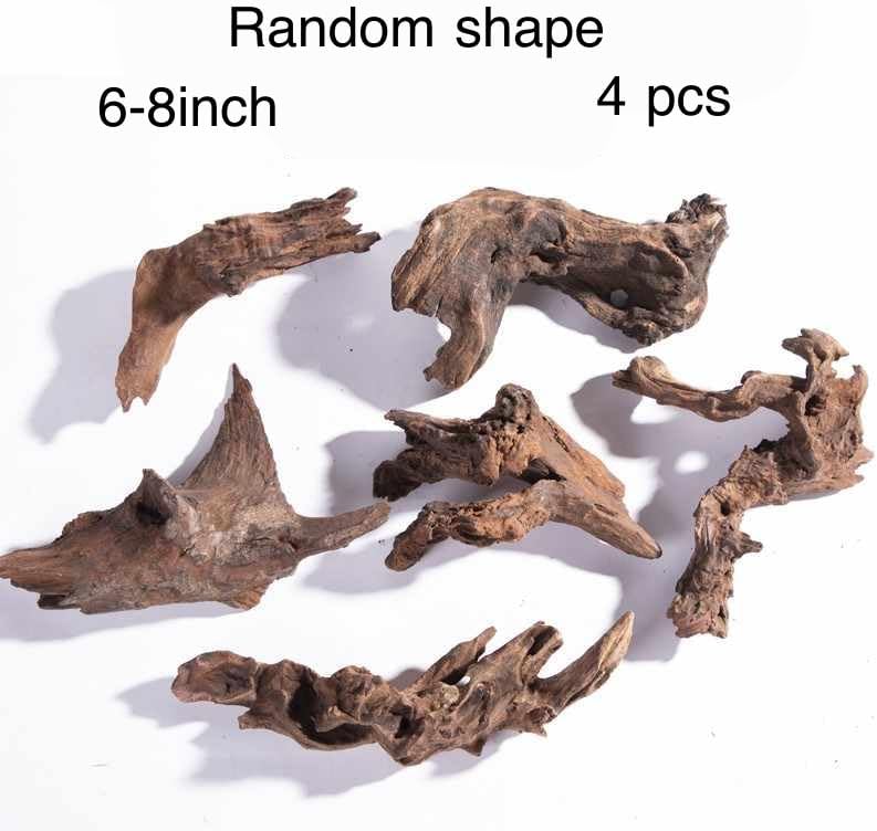 Small Natural Driftwood for Aquarium Styling Carefully Selected Natural Aquarium Decor Driftwood for Reptile Tank Reptile Tank Wood Decor (Driftwood 4-6inch 4pcs)