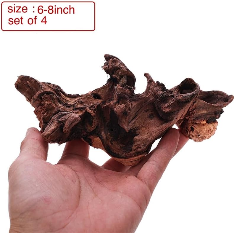 Small Natural Driftwood for Aquarium Styling Carefully Selected Natural Aquarium Decor Driftwood for Reptile Tank Reptile Tank Wood Decor (Driftwood 4-6inch 4pcs)