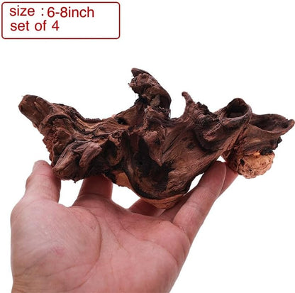 Small Natural Driftwood for Aquarium Styling Carefully Selected Natural Aquarium Decor Driftwood for Reptile Tank Reptile Tank Wood Decor (Driftwood 4-6inch 4pcs)